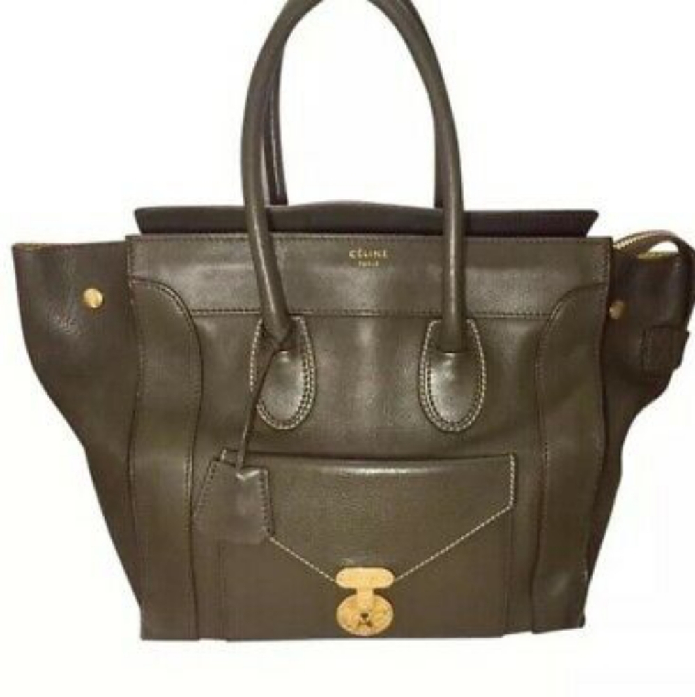 Céline Envelope Mini Luggage Tote / Bag in Olive